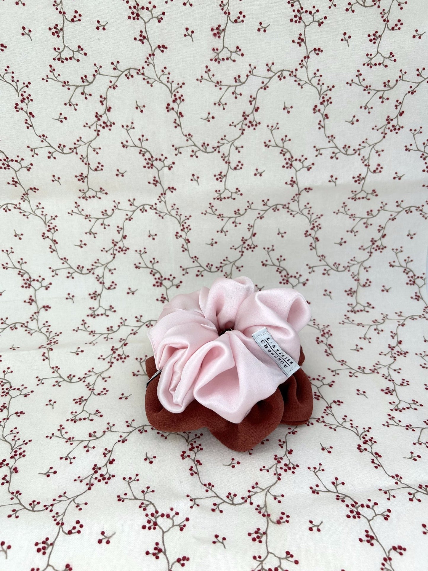 SILK SATIN PINK SCRUNCHIE