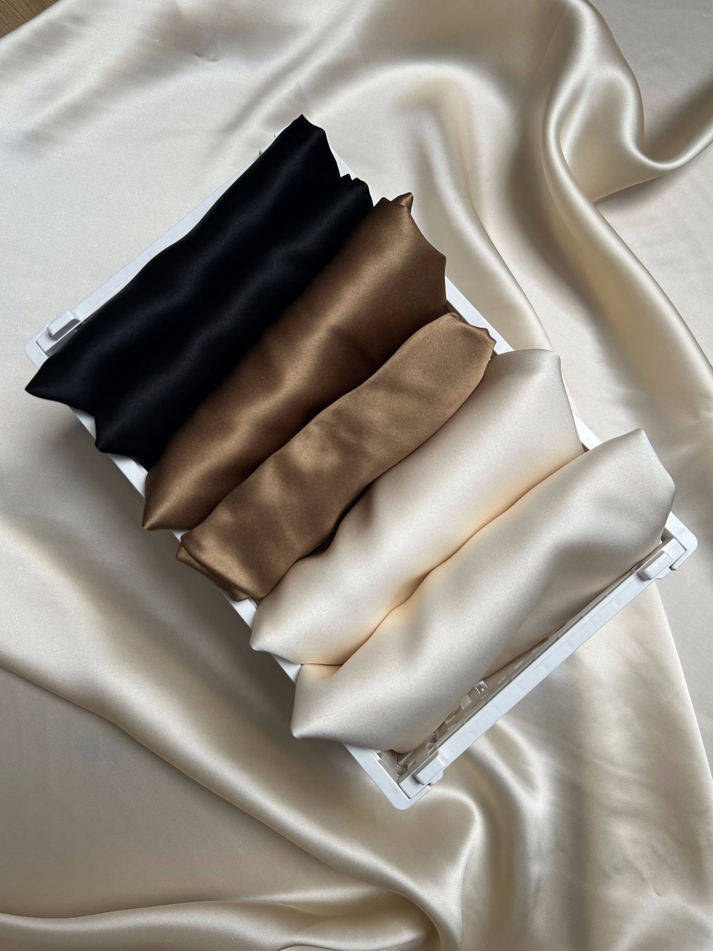 CREAM SILK SATIN PILLOWCASE