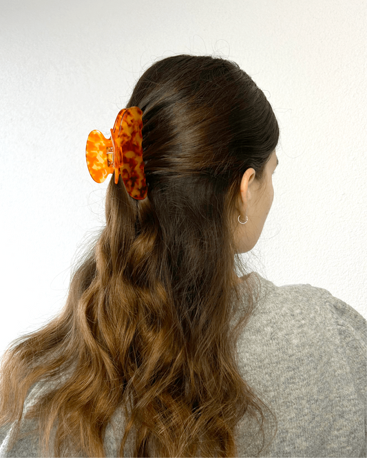 ORANGE CLAW CLIP - HANDMADE