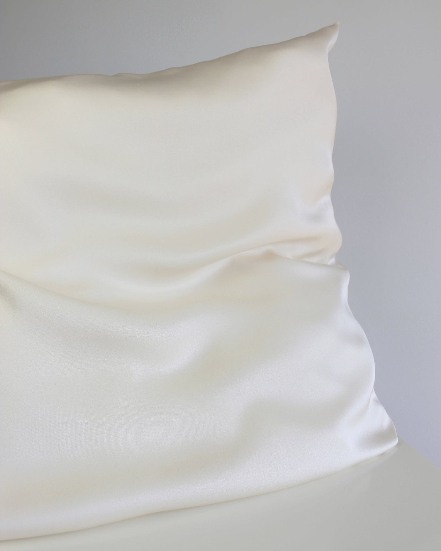 CREAM SILK SATIN PILLOWCASE