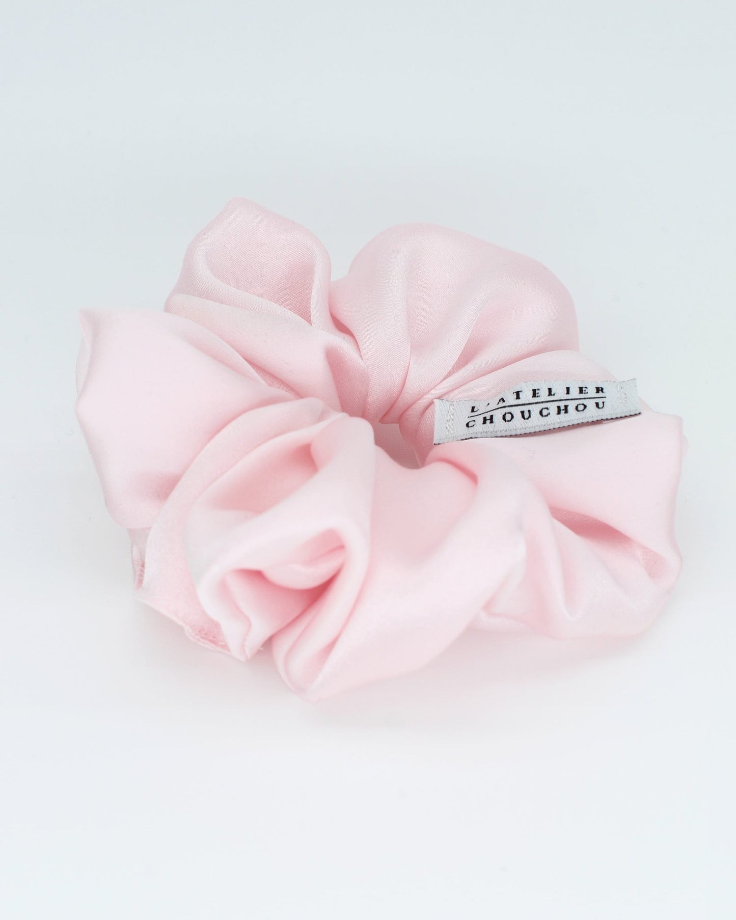 SILK SATIN PINK SCRUNCHIE